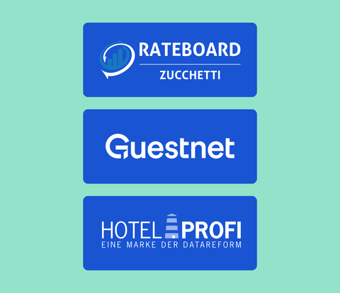 RateBoard x Guestnet x HotelProfi Logo