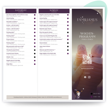 Ansicht Beispiel eines Print Wochenprogramms