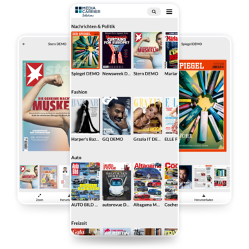 Example view of a mediacenter in the app